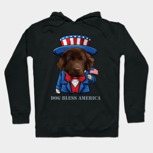 Newfoundland Dog Bless America Hoodie